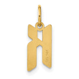 14k Yellow Gold Letter K Pendant, Old English Script Alphabet Charm, Gothic Monogram Jewelry