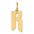 14k Yellow Gold Letter K Pendant, Old English Script Alphabet Charm, Gothic Monogram Jewelry