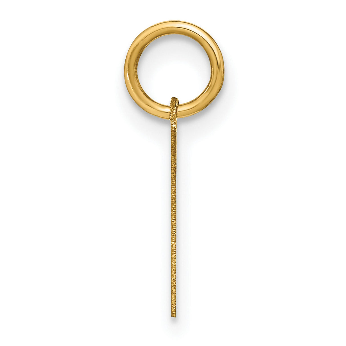 14k Yellow Gold Initial L Pendant Charm, Polished Letter Jewelry for Women or Unisex Wear