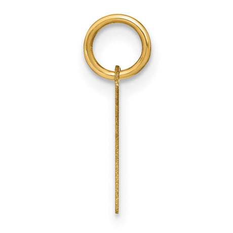 14k Yellow Gold Initial L Pendant Charm, Polished Letter Jewelry for Women or Unisex Wear