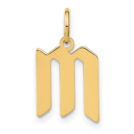 14k Yellow Gold Scorpio Pendant, Stylized M with Tail, Zodiac Astrology Jewelry for Women