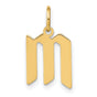 14k Yellow Gold Scorpio Pendant, Stylized M with Tail, Zodiac Astrology Jewelry for Women