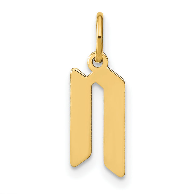 14k Yellow Gold Chai Pendant, Hebrew Life Symbol Charm, Minimalist Jewish Spiritual Jewelry