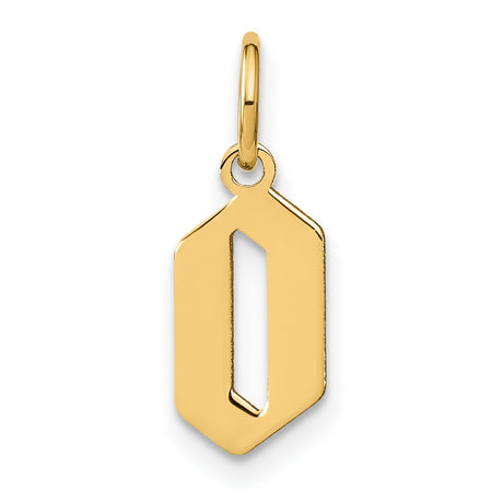14k Yellow Gold Pendant with Modern Hexagon Cutout Design, Minimalist Geometric Style