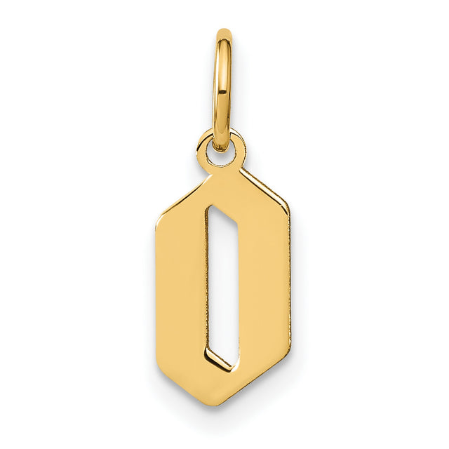 14k Yellow Gold Pendant with Modern Hexagon Cutout Design, Minimalist Geometric Style