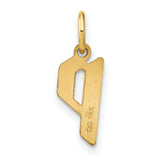 14k Yellow Gold Letter P Pendant Charm with Polished Cutout Initial Design