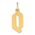 Letter Q Initial Charm Pendant in Real 14k Yellow Gold