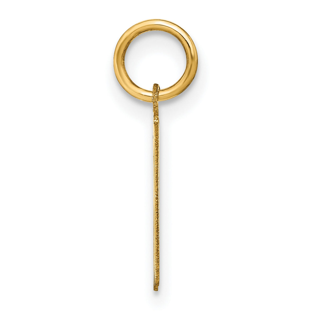 14k Yellow Gold Letter R Pendant, Flat Polished Modern Alphabet Charm for Men and Women