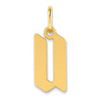Letter U Initial Charm Pendant in Real 14k Yellow Gold