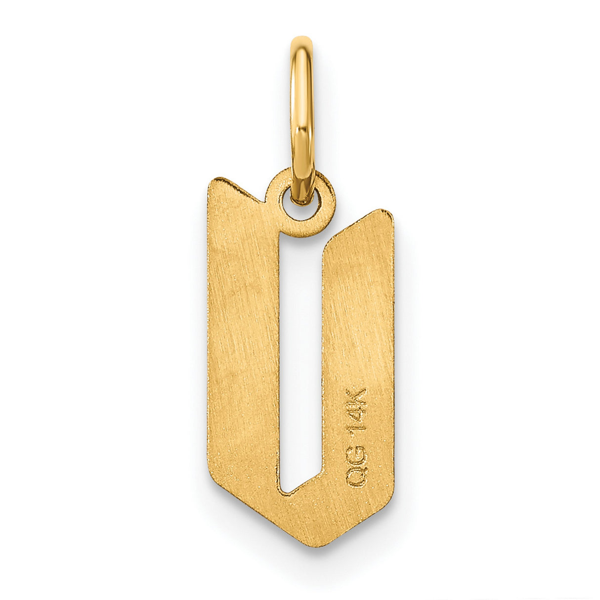 14k Yellow Gold Letter U Pendant Charm, Sleek Modern Initial Jewelry for Women