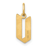 14k Yellow Gold Letter U Pendant Charm, Sleek Modern Initial Jewelry for Women