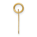 14k Yellow Gold Letter W Pendant Charm, Block Style Initial Jewelry for Women or Unisex Wear