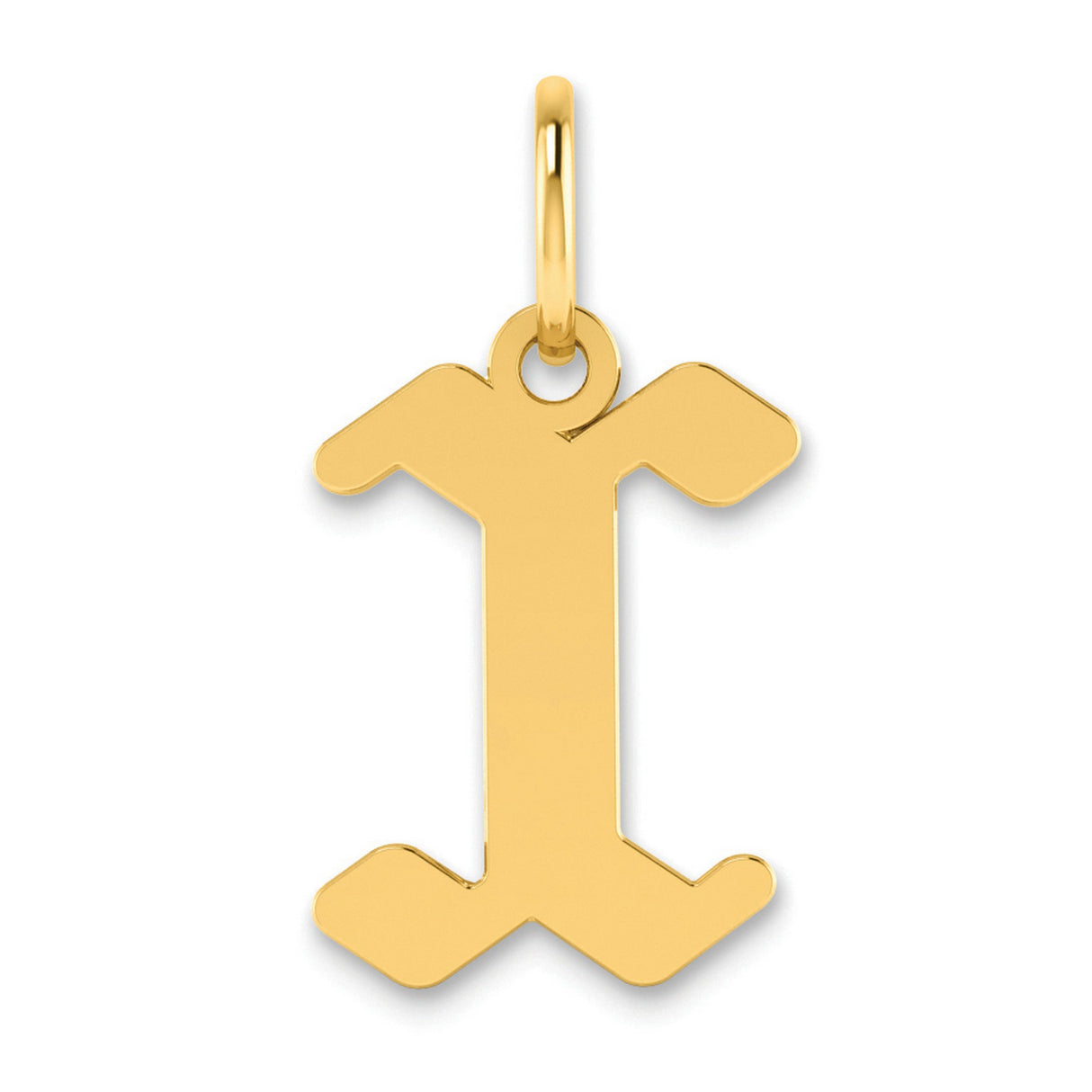 Letter X Initial Charm Pendant in Real 14k Yellow Gold