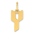 Letter Y Initial Charm Pendant in Real 14k Yellow Gold