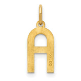 14k Yellow Gold Letter A Pendant, Polished Bold Modern Initial Charm for Women