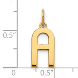 14k Yellow Gold Letter A Pendant, Polished Bold Modern Initial Charm for Women