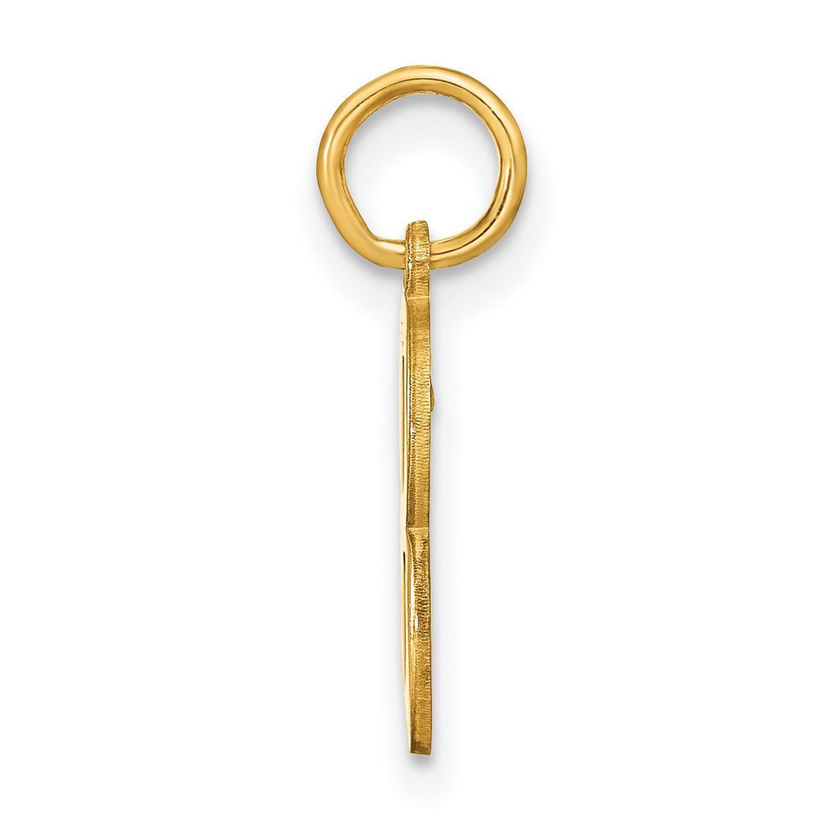 14k Yellow Gold Letter B Pendant, Polished Block Initial Charm for Women or Unisex Wear