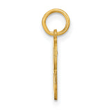 14k Yellow Gold Letter B Pendant, Polished Block Initial Charm for Women or Unisex Wear