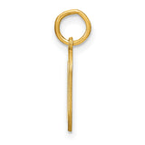 14k Yellow Gold Letter D Pendant Charm, Solid Block Initial Design, Polished Finish