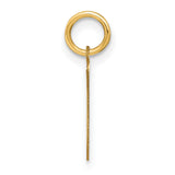 14k Yellow Gold Letter E Pendant, Polished Block Style Initial Charm for Women or Unisex