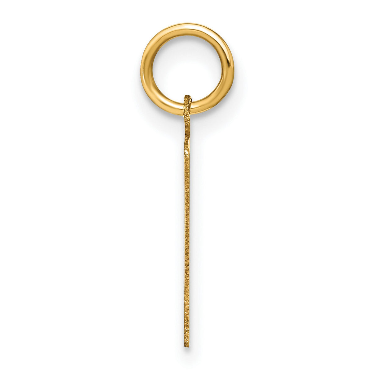 14k Yellow Gold Initial F Pendant Charm, Polished Block Letter Design for Women or Unisex