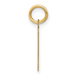 14k Yellow Gold Initial F Pendant Charm, Polished Block Letter Design for Women or Unisex