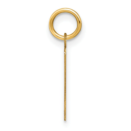 14k Yellow Gold Initial F Pendant Charm, Polished Block Letter Design for Women or Unisex