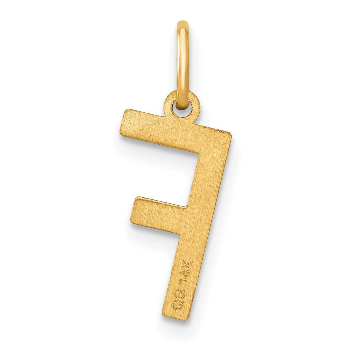 14k Yellow Gold Initial F Pendant Charm, Polished Block Letter Design for Women or Unisex