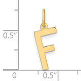 14k Yellow Gold Initial F Pendant Charm, Polished Block Letter Design for Women or Unisex