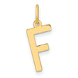 14k Yellow Gold Initial F Pendant Charm, Polished Block Letter Design for Women or Unisex