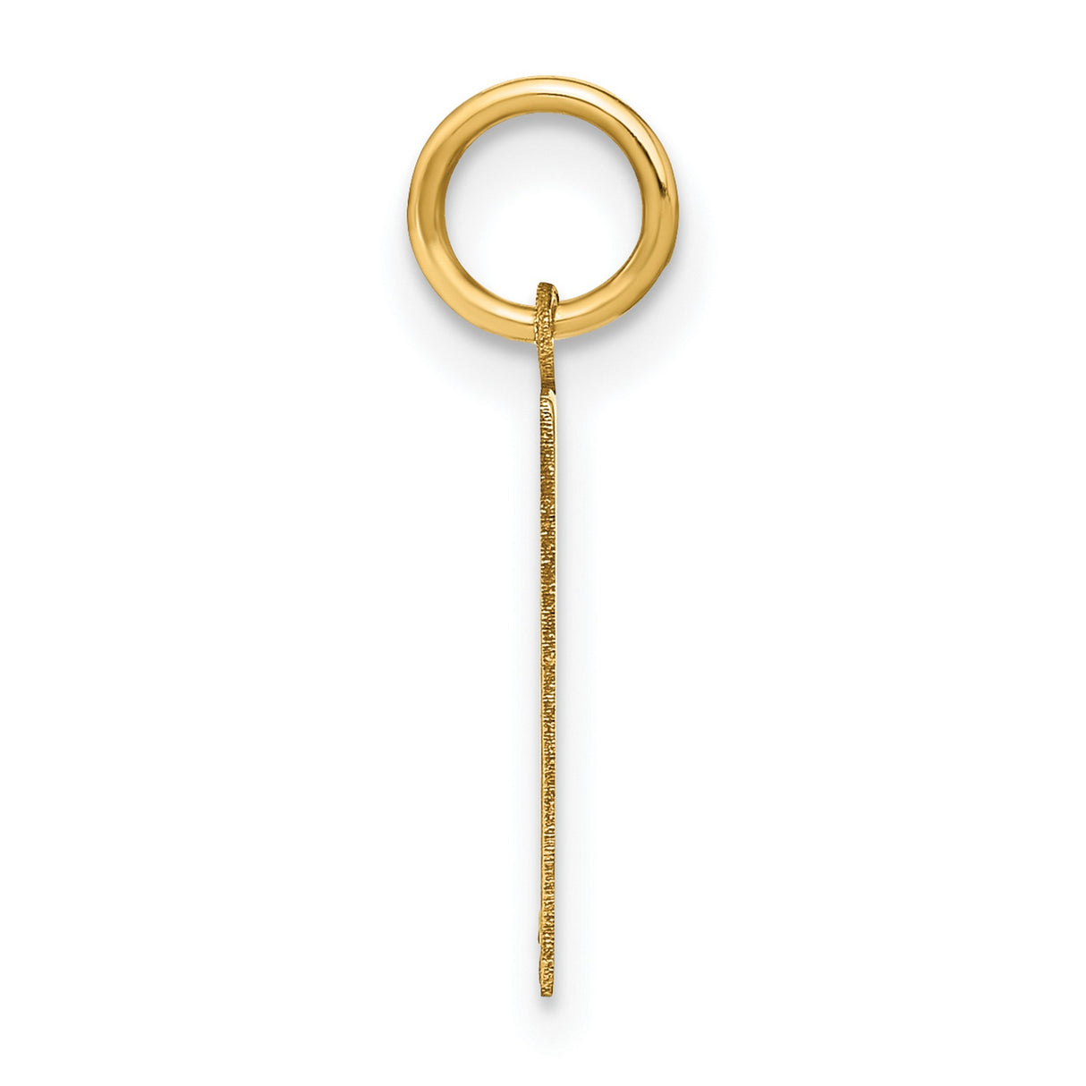 14k Yellow Gold Initial A Pendant Charm, Polished Block Letter Monogram Jewelry for Women