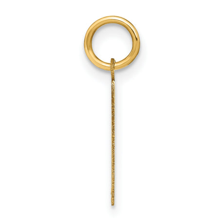 14k Yellow Gold Initial A Pendant Charm, Polished Block Letter Monogram Jewelry for Women