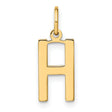 14k Yellow Gold Initial A Pendant Charm, Polished Block Letter Monogram Jewelry for Women