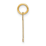 14k Yellow Gold Letter I Pendant Charm, Polished Block Initial Monogram Design