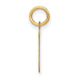 14k Yellow Gold Initial J Pendant Charm, Polished Block Letter, Unisex Monogram Jewelry