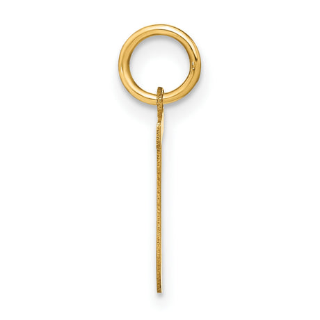 14k Yellow Gold Initial J Pendant Charm, Polished Block Letter, Unisex Monogram Jewelry