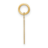 14k Yellow Gold K Initial Pendant Charm, Polished Alphabet Jewelry for Women or Unisex Wear