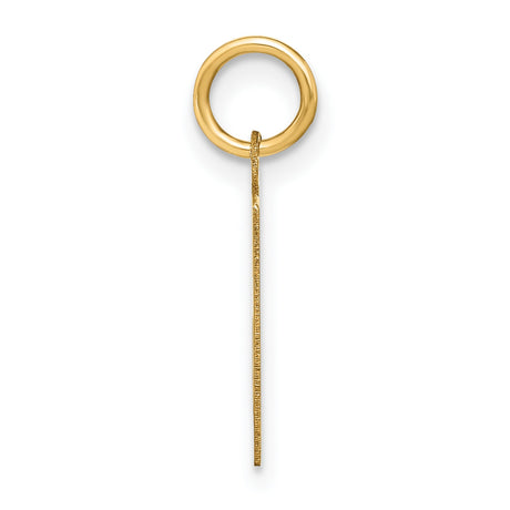 14k Yellow Gold K Initial Pendant Charm, Polished Alphabet Jewelry for Women or Unisex Wear