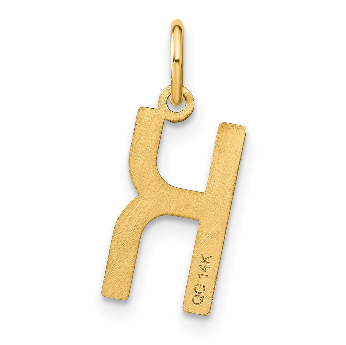 14k Yellow Gold K Initial Pendant Charm, Polished Alphabet Jewelry for Women or Unisex Wear
