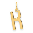 14k Yellow Gold K Initial Pendant Charm, Polished Alphabet Jewelry for Women or Unisex Wear