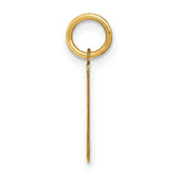 14k Yellow Gold Letter L Pendant Charm, Polished Initial Monogram Jewelry for Women and Men