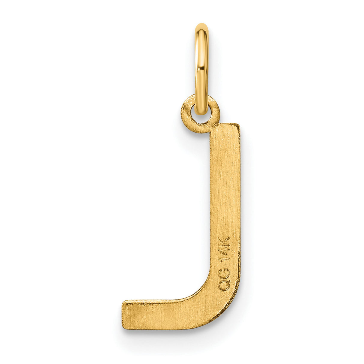14k Yellow Gold Letter L Pendant Charm, Polished Initial Monogram Jewelry for Women and Men