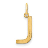 14k Yellow Gold Letter L Pendant Charm, Polished Initial Monogram Jewelry for Women and Men