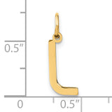 14k Yellow Gold Letter L Pendant Charm, Polished Initial Monogram Jewelry for Women and Men
