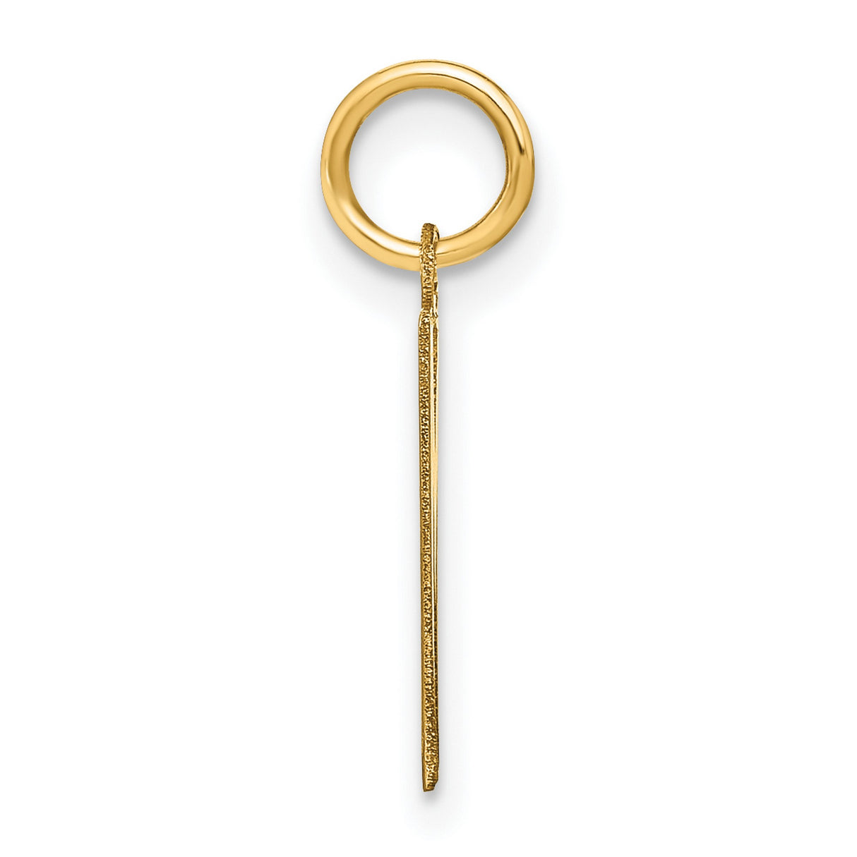 14k Yellow Gold Letter M Pendant Charm, Polished Block Initial Jewelry for Necklace or Bracelet