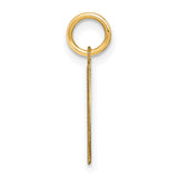 14k Yellow Gold Letter M Pendant Charm, Polished Block Initial Jewelry for Necklace or Bracelet