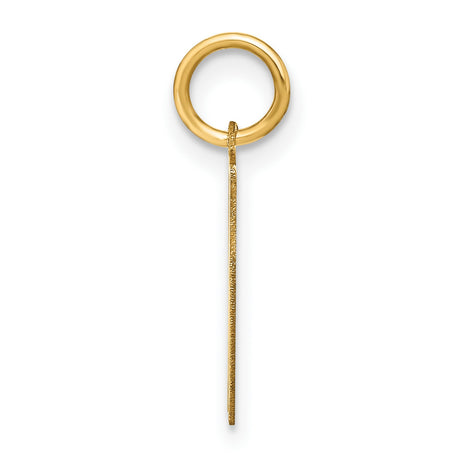 14k Yellow Gold Letter N Pendant, Bold Block Initial Charm with Polished Finish
