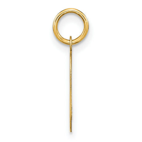 14k Yellow Gold Open Oval Pendant Charm, Minimalist Modern Unisex Jewelry