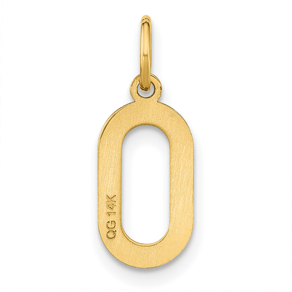 14k Yellow Gold Open Oval Pendant Charm, Minimalist Modern Unisex Jewelry