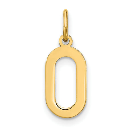 14k Yellow Gold Open Oval Pendant Charm, Minimalist Modern Unisex Jewelry